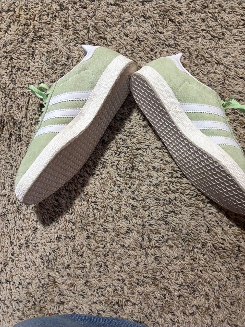 adidas Gazelle Sneakers in Pale Green and White - Picture 4 of 8